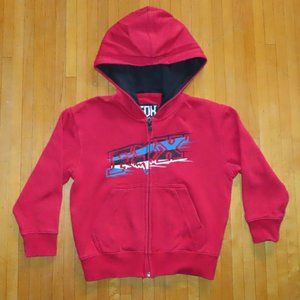 Fox Racing red black zip up hoodie sweatshirt motocross moto dirt bike small 5?